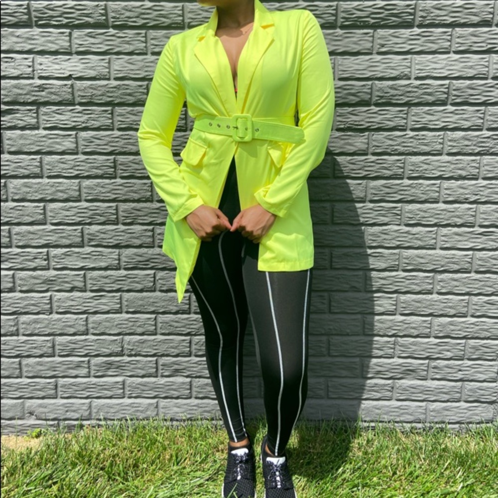 Fluorescent Yellow Blazer